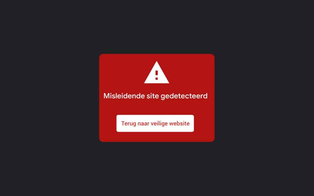 Browsermelding Chrome Misleidende site gedeteceerd na hack